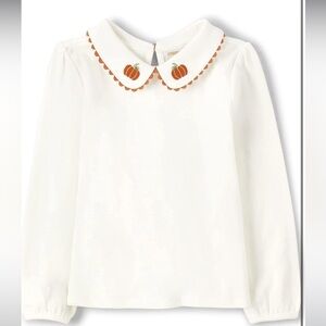Gymboree Long Sleeve Embroidered Pumpkin Peter Pan Collar Blouse‼️FINAL SALE